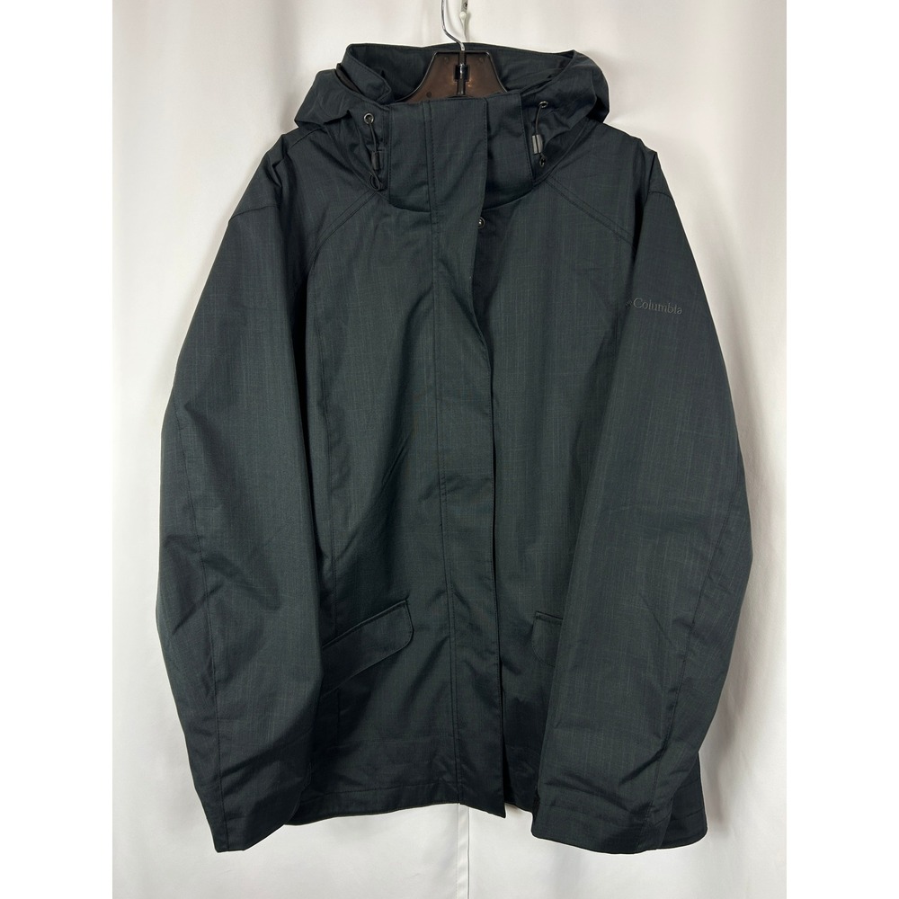 Columbia Interchange Grey Hooded Jacket Gorpcore Utility Outdoor Shell 2X